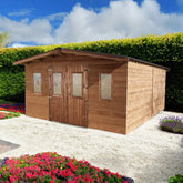 Abri Thermabri 24,30m² en bois thermo traité toiture en acier HABRITA Ma boutique